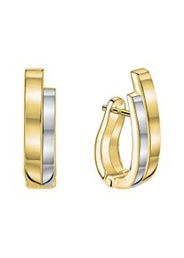Vivance Damen Paar Creolen "375/- Gelbgold bicolor glanz", ONE-SIZE, Gold, bunt, Gold, Ohrringe