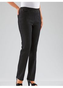 Classic Basics Damen Stretch-Jeans, schwarz, Gr. 195, unifarben, 84% Baumwolle, 15% Polyester, 1% Elasthan, Jeans