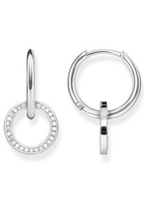 Thomas Sabo Damen Paar Creolen "Kreis, CR620-051-14", Silber 925 (Sterlingsilber), bunt, Silber 925 (Sterlingsilber), Ohrringe, mit Zirkonia (synth.)