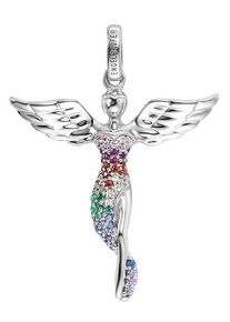 Engelsrufer Damen Engel-Anhänger "Bright like a diamond, ENGEL MIT STEIN, ERP-ANGEL, ERP-ANGEL-S-ZIM", S, Silber 925 (Sterlingsilber), 2,84 g,