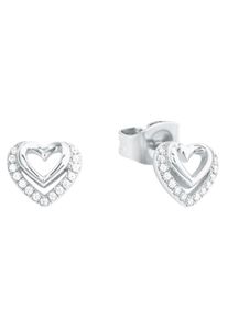 Amor Damen Paar Ohrstecker "Herzen, 2026203", Silber 925 (Sterlingsilber), bunt, Silber 925 (Sterlingsilber), Ohrringe, mit Zirkonia (synth.)