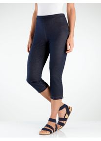 Classic Basics Damen Caprihose, blau, Gr. 50, unifarben, 65% Baumwolle, 30% Polyester, 5% Elasthan, Hosen