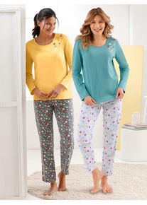 wäschepur WÄSCHEPUR Damen Schlafanzug, Gr. 36, bunt, 100% Baumwolle, Doppelpack-Farbe anthrazit-meliert:35% Baumwolle, 65% Polyester, Dreierpack-Farbe grau:98%