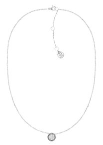 Tommy Hilfiger Damen Kette mit Anhänger "Schmuck Edelstahl Halsschmuck Ankerkette CRYSTAL", Edelstahl, L: 46cm, silber, Edelstahl, Halsketten, mit