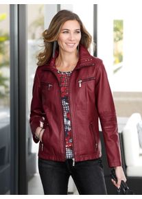 Classic Basics Damen Lederimitatjacke, rot, Gr. 44, unifarben, 100% Viskose, Jacken