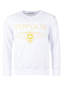 Top Gun Herren Sweater "Dell TG20193011", weiß, Gr. S, Obermaterial: 65% Baumwolle, 35% Polyester, Sweatshirts