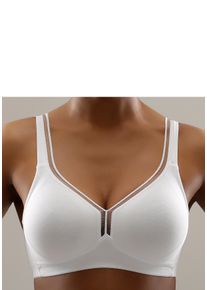 Petite Fleur Damen T-Shirt-BH, Gr. 75, blau, Jersey, Obermaterial: 93% Baumwolle, 7% Elasthan, klassisch, BHs, ohne Bügel aus Baumwolle, Basic Dessous
