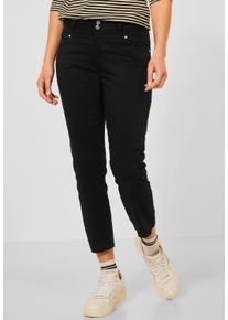 Street One Damen Röhrenhose, schwarz, casual, Gr. 32, unifarben, Jeans, 97% Baumwolle, 3% Elasthan, Hosen, in Unifarbe