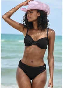 Venice Beach Damen Bügel-Bikini "Aria", schwarz, Gr. 38, strukturiert, unifarben, Polyamid, Bikini-Sets, aus edler Strukturware