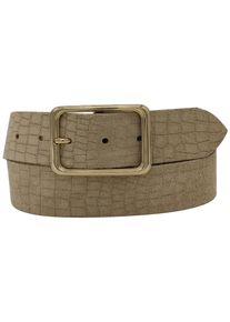 AnnaMatoni Damen Ledergürtel, beige, elegant,feminin,klassisch,modisch, Gr. 95, unifarben, Kroko-Optik, Leder, Gürtel