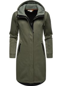 Ragwear Damen Kurzmantel "Letti Long Bonded", grün, sportlich, Gr. 4XL, Rippware, Material: 100% Polyester, Mäntel, Übergangsmantel aus Rippstrick