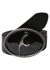 Damen Ledergürtel, schwarz, modisch,casual, Gr. 110, RETTUNGSRING BY SHOWROOM 019, unifarben, Leder, Gürtel, mit austauschbarer Schließe »Sylt