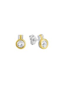 Vivance Damen Paar Ohrstecker "925-Sterling Silber vergoldet teil rhodiniert", ONE-SIZE, Silber 925 (Sterlingsilber), gold, Silber 925