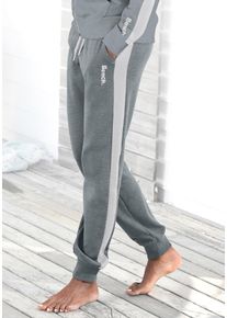 Damen Sweathose, BENCH. LOUNGEWEAR, Gr. 52, grau, Jersey, Interlock, Obermaterial: 60% Baumwolle, 40% Polyester, unifarben mit Farbeinsatz,