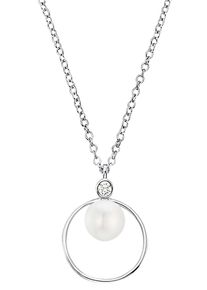 s.Oliver Damen Kette mit Anhänger "2034412", Silber 925 (Sterlingsilber)-Perlen, L: 45cm B: 1,5mm, silber, Silber 925 (Sterlingsilber), Perlen,