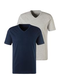 H.I.S. H.I.S Herren Unterziehshirt, Gr. S, blau, Jersey, Obermaterial: 95% Baumwolle, 5% Elasthan, unifarben, basic, Unterhemden, mit V-Ausschnitt und