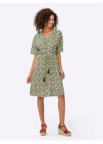 Heine Damen Druckkleid "Druck-Kleid", grün, Gr. 40, geblümt, gemustert, mehrfarbig, bedruckt, 100% Viskose, Kleider