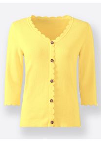 Inspirationen Damen Strickpullover "Pullover", gelb, Gr. 40, unifarben, 100% Baumwolle, Pullover