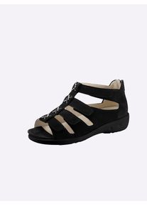 Waldläufer WALDLÄUFER Damen Sandalette, Gr. 8, schwarz, Nubukleder, Schuhe