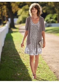Inspirationen Damen Strickjacke, grau, Gr. 40, unifarben, 50% Baumwolle, 50% Polyacryl, Strickjacken