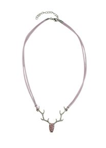 Allgäu Rebell ALLGÄU REBELL Damen Collier "Rosi", rosa, Basic, Metall, Halsketten, zweireihiges Satinband