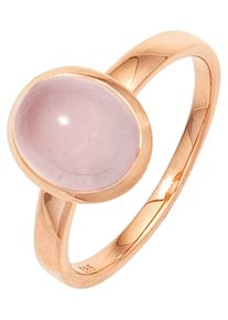 Jobo Damen Goldring, 62, Roségold 585, rosa, Rosu00e9gold 585, Fingerringe, 585 Roségold mit Rosenquarz