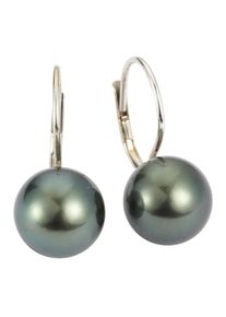 Firetti Damen Paar Ohrhänger "Schmuck Geschenk Gold 585 Ohrschmuck Patentbrisur Perle", Weißgold 585-Perlen, schwarz, Weißgold 585, Perlen, Ohrringe,