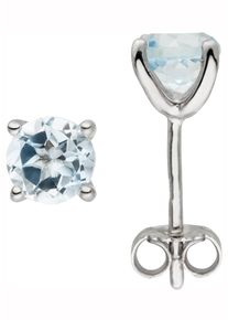 Jobo Damen Paar Ohrstecker, Silber 925 (Sterlingsilber), silber, Silber 925 (Sterlingsilber), Ohrringe, 925 Silber mit Blautopas