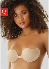Lascana Damen Klebe-BH, braun, Microtouch, Obermaterial: 87% Polyamid, 13% Elasthan, Basic, BHs, ohne Bügel mit Silikon und praktischem