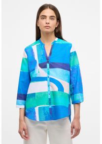 Eterna Damen Longbluse "REGULAR FIT", blau, modisch, Gr. 36, 59% cotton, 41% Leinen, Blusen