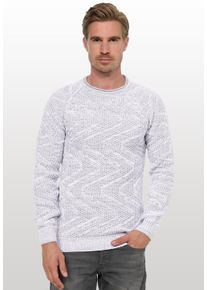 Rusty Neal Herren Strickpullover, weiß, casual, Gr. XXL, unifarben, 70% Polyacryl, 30% Baumwolle, Pullover, mit stylischem Muster