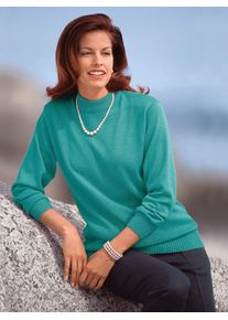 CLASSIC Damen Stehkragenpullover "Pullover", blau, Gr. 36, unifarben, 70% Polyacryl, 30% Schurwolle, Pullover