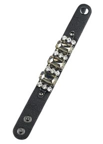 Damen Armband "Crystal", schwarz, Collezione Alessandro, Polyurethan, Armbänder