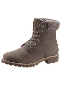 Panama Jack Damen Winterboots, Gr. 41, grau, Nubukleder, Lammfell, klassisch, Schuhe, mit weich gepolstertem Schaftrand