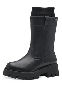 Tamaris Damen Winterstiefel, Gr. 38, schwarz, Lederimitat, Textil, unifarben, casual, Schuhe