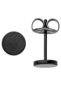 Jobo Damen Paar Ohrstecker, Edelstahl, silber, Edelstahl, Ohrringe, STUDS Edelstahl schwarz beschichtet