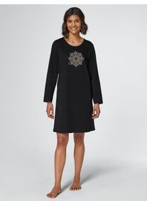 Comtessa Damen Sleepshirt "Sleepshirt", Gr. 36, schwarz, 100% Baumwolle, unifarben, bedruckt, gemustert, Kleider