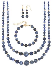 Lady Damen Collier-Set, N-Größe, blau, Halsketten