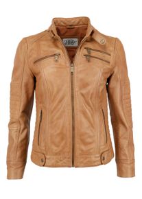 JCC Damen Bikerjacke "Sirpa", braun, Gr. 34, Obermaterial: 100% Leder, Lamm / Futter: 100% Polyester, Jacken