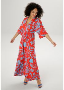 Damen Maxikleid, bunt, modisch, Gr. 40, Aniston SELECTED, bedruckt, Single Jersey, Obermaterial: 95% Viskose, 5% Elasthan, Kleider, mit weiten,