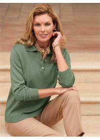 CLASSIC Damen Polokragenpullover "Polopullover", grün, Gr. 40, unifarben, 70% Polyacryl, 30% Schurwolle, Pullover