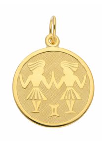 Adelia´s ADELIA ́S Damen Ketten-Anhänger "333 Gold Sternzeichen Anhänger Zwilling Ø 16 mm", Damen, Zwilling, Gelbgold 333, gold, Gelbgold 333, Schmuckanhänger,