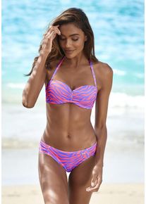 Venice Beach Damen Bügel-Bandeau-Bikini-Top "Fjella", bunt, Gr. 32, Animalprint, Microfaser, Polyamid, Bikini-Oberteile, in zweifarbiger Animal-Optik