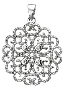 Jobo Damen Ketten-Anhänger "Anhänger mit 4 Zirkonia", Silber 925 (Sterlingsilber), silber, Silber 925 (Sterlingsilber), Schmuckanhänger, 925 Silber