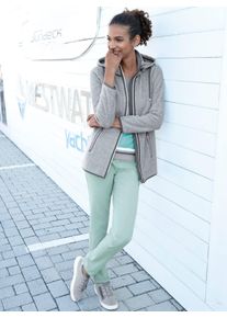 Casual Looks Damen Fleecejacke, grau, Gr. 38, unifarben, 100% Polyester, Jacken