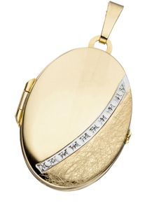 Jobo Damen Medallion-Anhänger "Anhänger Medaillon oval", Gelbgold 333, gold, Gelbgold 333, Schmuckanhänger, 333 Gold bicolor