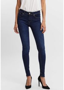 Véro Moda VERO MODA Damen Skinny-fit-Jeans "VMLUX MR SLIM JEANS", blau, Basic, Gr. XS, Denim/Jeans, Obermaterial: 92% Baumwolle, 6% Elastomultiester, 2%