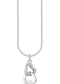 Thomas Sabo Damen Kette mit Anhänger "mit verschlungenen Herzen, KE2267-051-14-L45V, KE2267-414-14-L45V", 45, Silber 925 (Sterlingsilber), bunt,