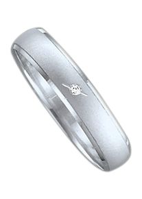 Firetti Trauring "Schmuck Geschenk Gold 375 Hochzeit Ehering Trauring "LIEBE"", 17, 0,0075 ct SI = kleine Einschlüsse mit Brillant, Weißgold 375,