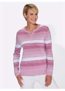 Classic Basics Damen Strickpullover "Pullover", rosa, Gr. 54, gemustert, gestreift, 100% Polyacryl, Pullover
